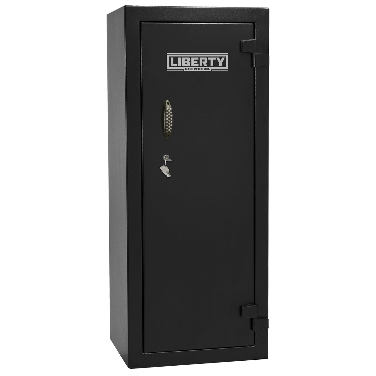 Gun Cabinet 14 | Dimensions: 59"(H) x 24"(W) x 16"(D*) | Textured Black - Closed | Idaho Safe & Vault, Caldwell Idaho
