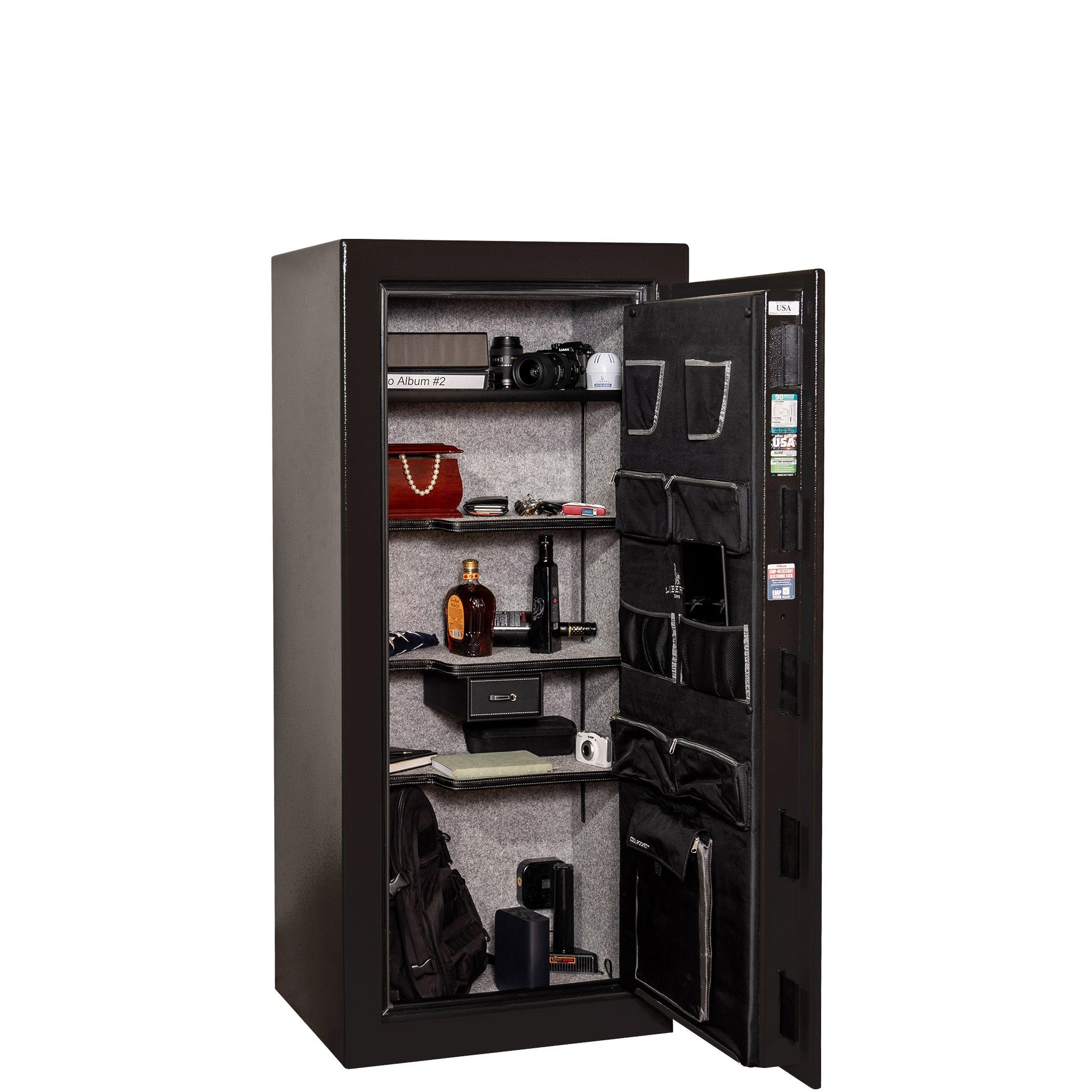 Home SE | Home Series 20 | Level 4 Security | 90 Minute Fire Protection | Dimensions: 60.5"(H) x 28"(W) x 20"(D) | Textured Black - Open Door | Idaho Safe & Vault, Caldwell Idaho