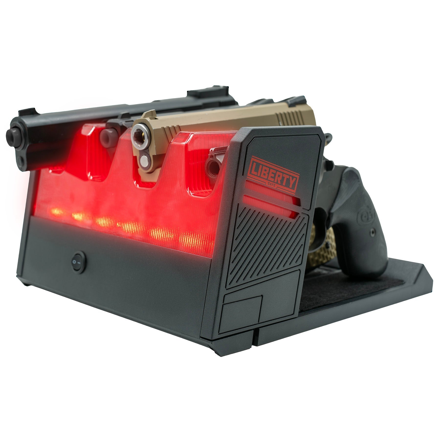 Accessory - Storage - LED Pistol Rack Red Bright Lit Front - Loaded | Idaho Safe & Vault, Caldwell Idaho
