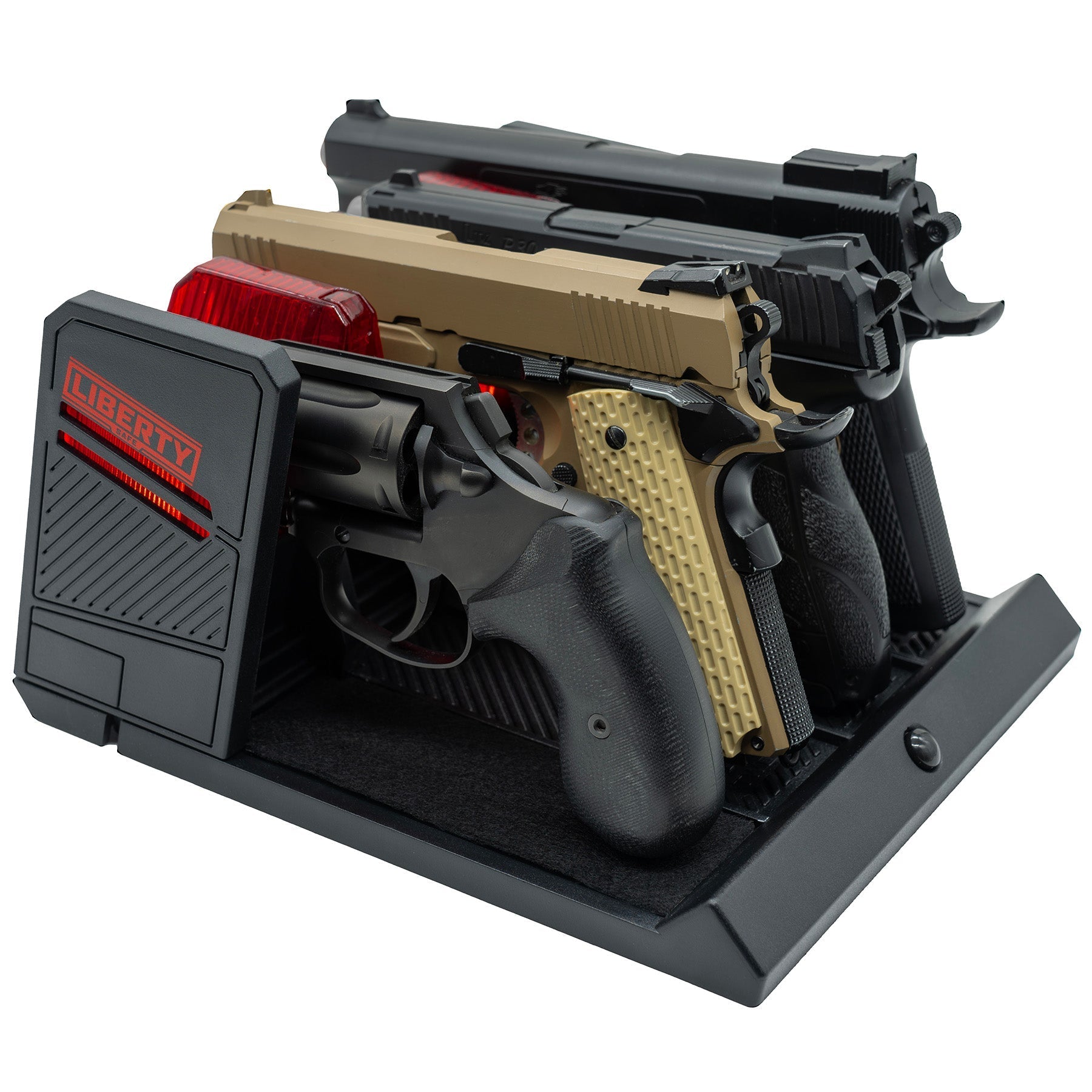 Accessory - Storage - LED Pistol Rack Red Back view - Loaded | Idaho Safe & Vault, Caldwell Idaho