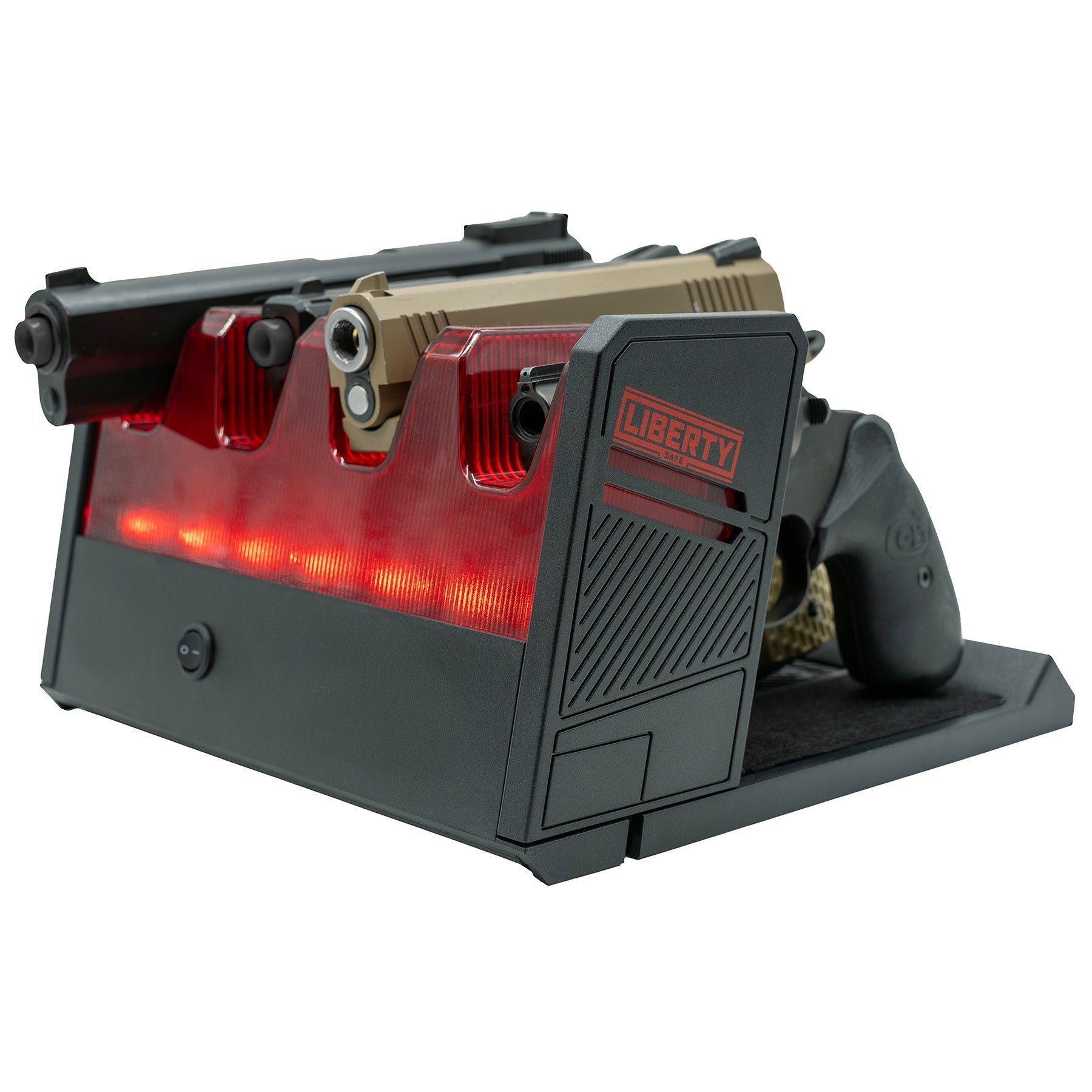 Accessory - Storage - LED Pistol Rack Red Lit Front - Loaded | Idaho Safe & Vault, Caldwell Idaho