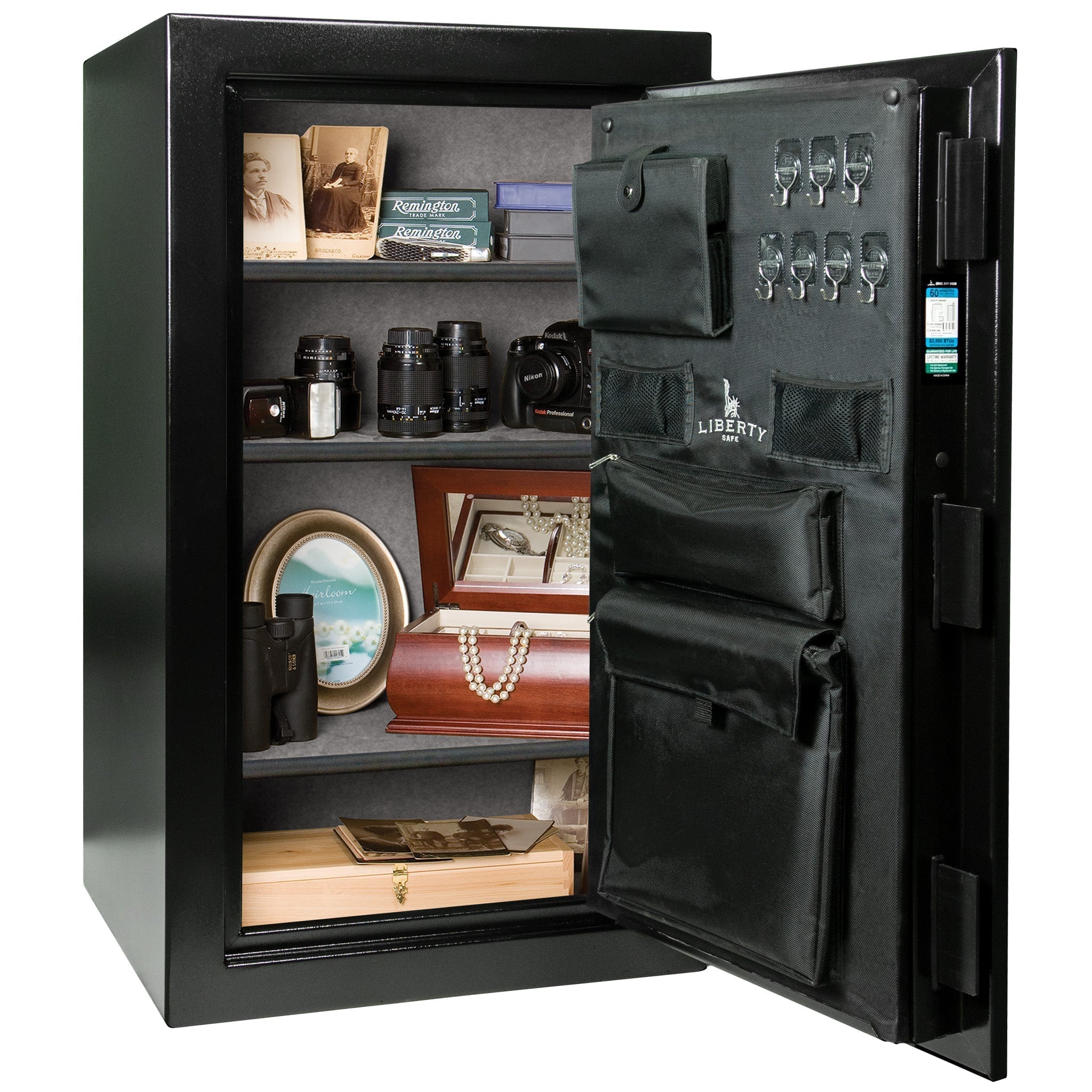 Home Series | 12  | Level 1 Security | 60 Minute Fire Protection | Dimensions: 42.25"(H) x 24.25"(W) x 20"(D) | Textured Black - Open Door | Idaho Safe & Vault, Caldwell Idaho