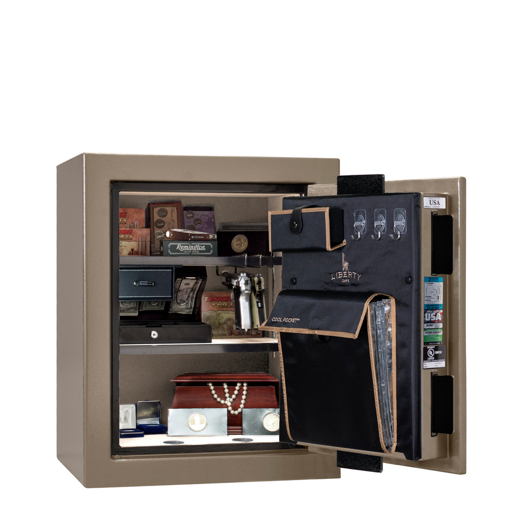 Premium Home Series | Level 7 Security | 2 Hour Fire Protection | 08 | Dimensions: 29.75"(H) x 24.5"(W) x 19"(D) | Champagne Marble - Open Door | Idaho Safe & Vault, Caldwell Idaho