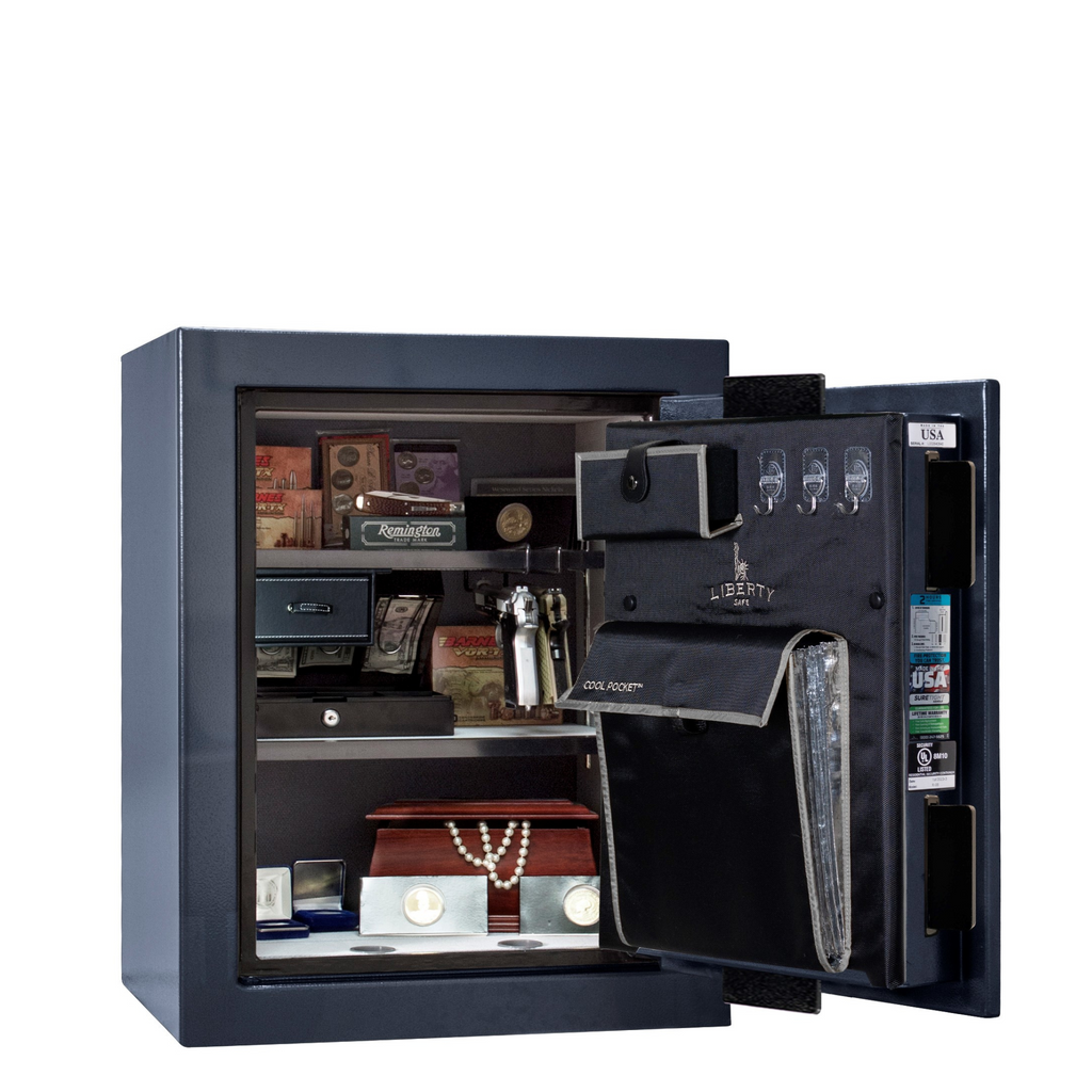 Premium Home Series | Level 7 Security | 2 Hour Fire Protection | 08 | Dimensions: 29.75"(H) x 24.5"(W) x 19"(D) | Blue Gloss - Open Door | Idaho Safe & Vault, Caldwell Idaho