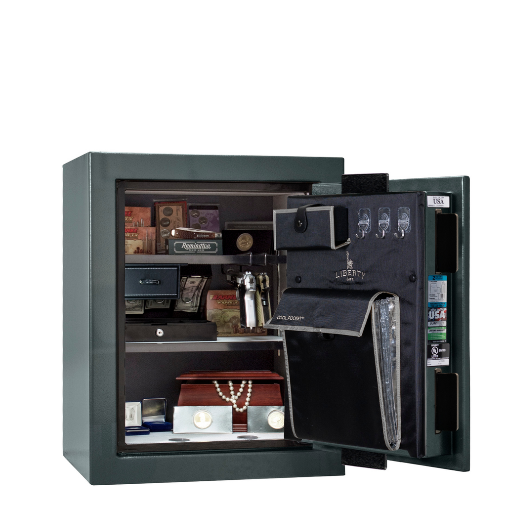 Premium Home Series | Level 7 Security | 2 Hour Fire Protection | 08 | Dimensions: 29.75"(H) x 24.5"(W) x 19"(D) | Forest Mist Gloss - Open Door | Idaho Safe & Vault, Caldwell Idaho