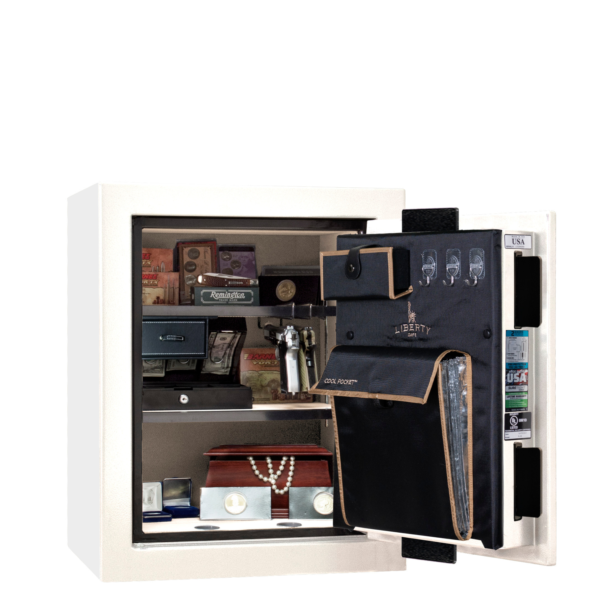 Premium Home Series | Level 7 Security | 2 Hour Fire Protection | 08 | Dimensions: 29.75"(H) x 24.5"(W) x 19"(D) | White Gloss - Open Door | Idaho Safe & Vault, Caldwell Idaho
