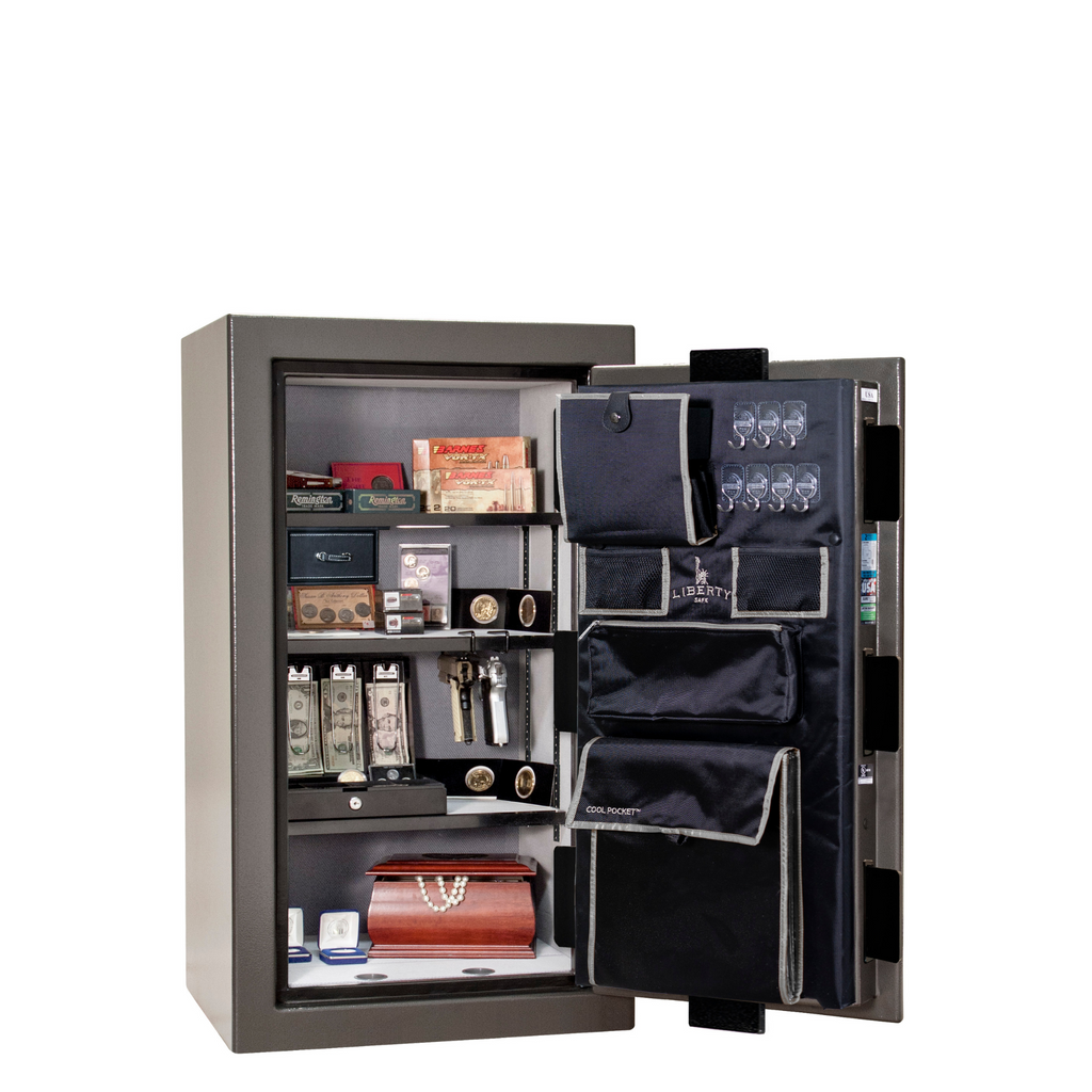 Premium Home Series | Level 7 Security | 2 Hour Fire Protection | 12 | Dimensions: 41.75"(H) x 24.5"(W) x 19"(D) | Gray Marble - Open Door | Idaho Safe & Vault, Caldwell Idaho