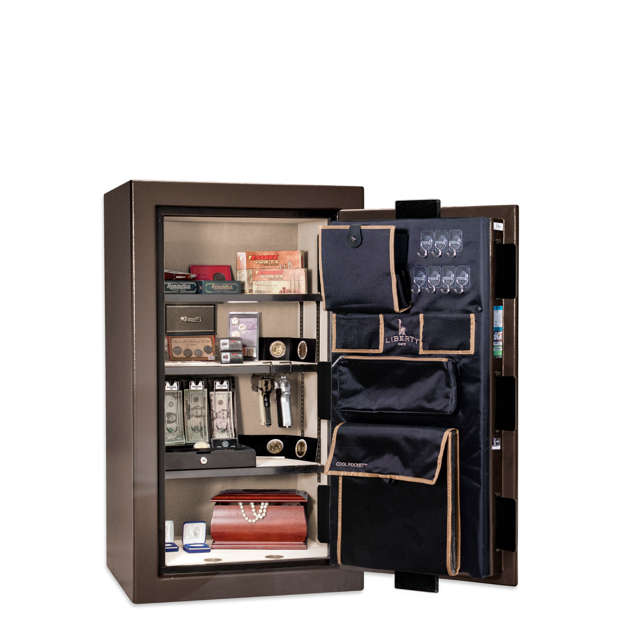 Premium Home Series | Level 7 Security | 2 Hour Fire Protection | 12 | Dimensions: 41.75"(H) x 24.5"(W) x 19"(D) | Bronze Gloss - Open Door | Idaho Safe & Vault, Caldwell Idaho