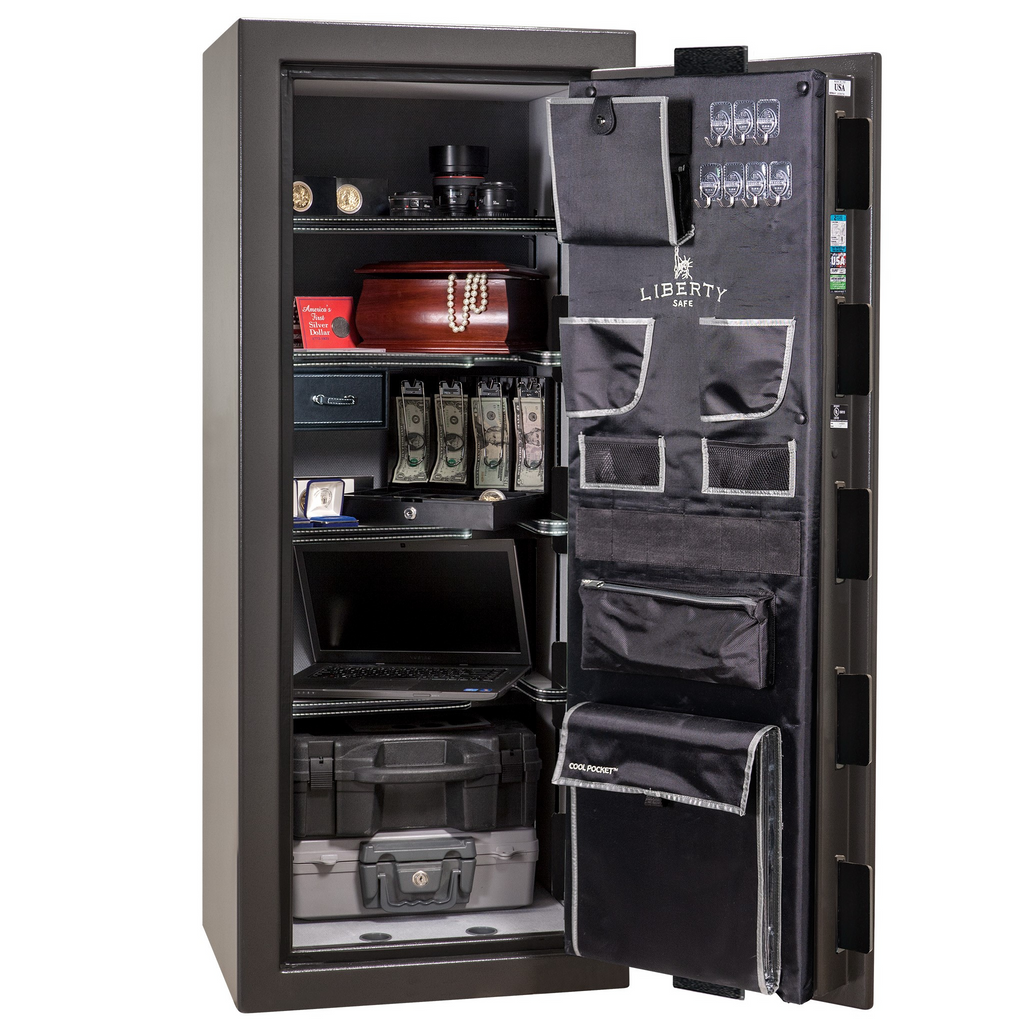 Premium Home Series | Level 7 Security | 2 Hour Fire Protection | 17 | Dimensions: 60.25"(H) x 24.5"(W) x 19"(D) | Gray Marble - Open Door | Idaho Safe & Vault, Caldwell Idaho