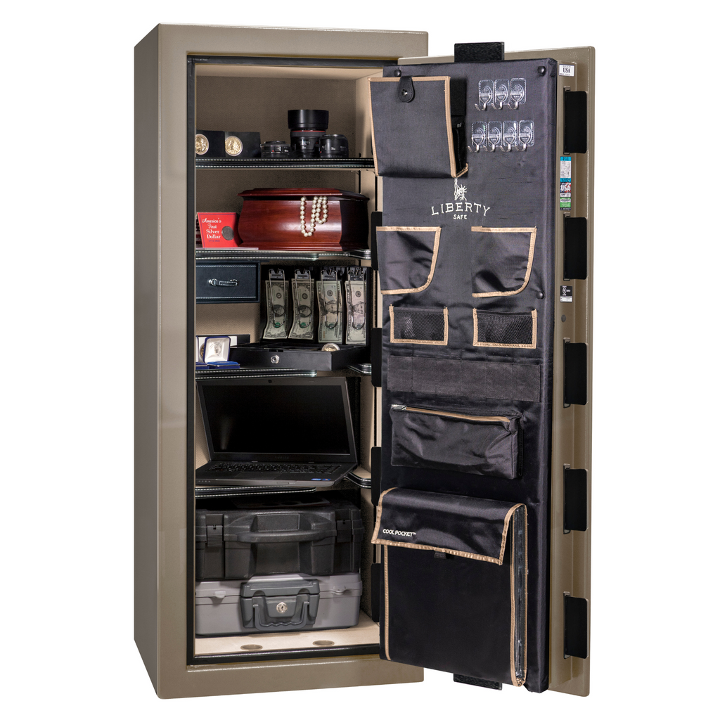 Premium Home Series | Level 7 Security | 2 Hour Fire Protection | 17 | Dimensions: 60.25"(H) x 24.5"(W) x 19"(D) | Champagne Gloss Chrome - Open Door | Idaho Safe & Vault, Caldwell Idaho