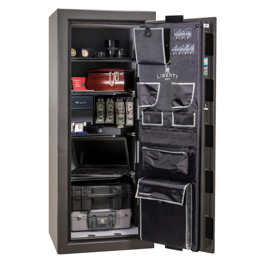 Premium Home Series | Level 7 Security | 2 Hour Fire Protection | 17 | Dimensions: 60.25"(H) x 24.5"(W) x 19"(D) | Gray Gloss - Open Door | Idaho Safe & Vault, Caldwell Idaho