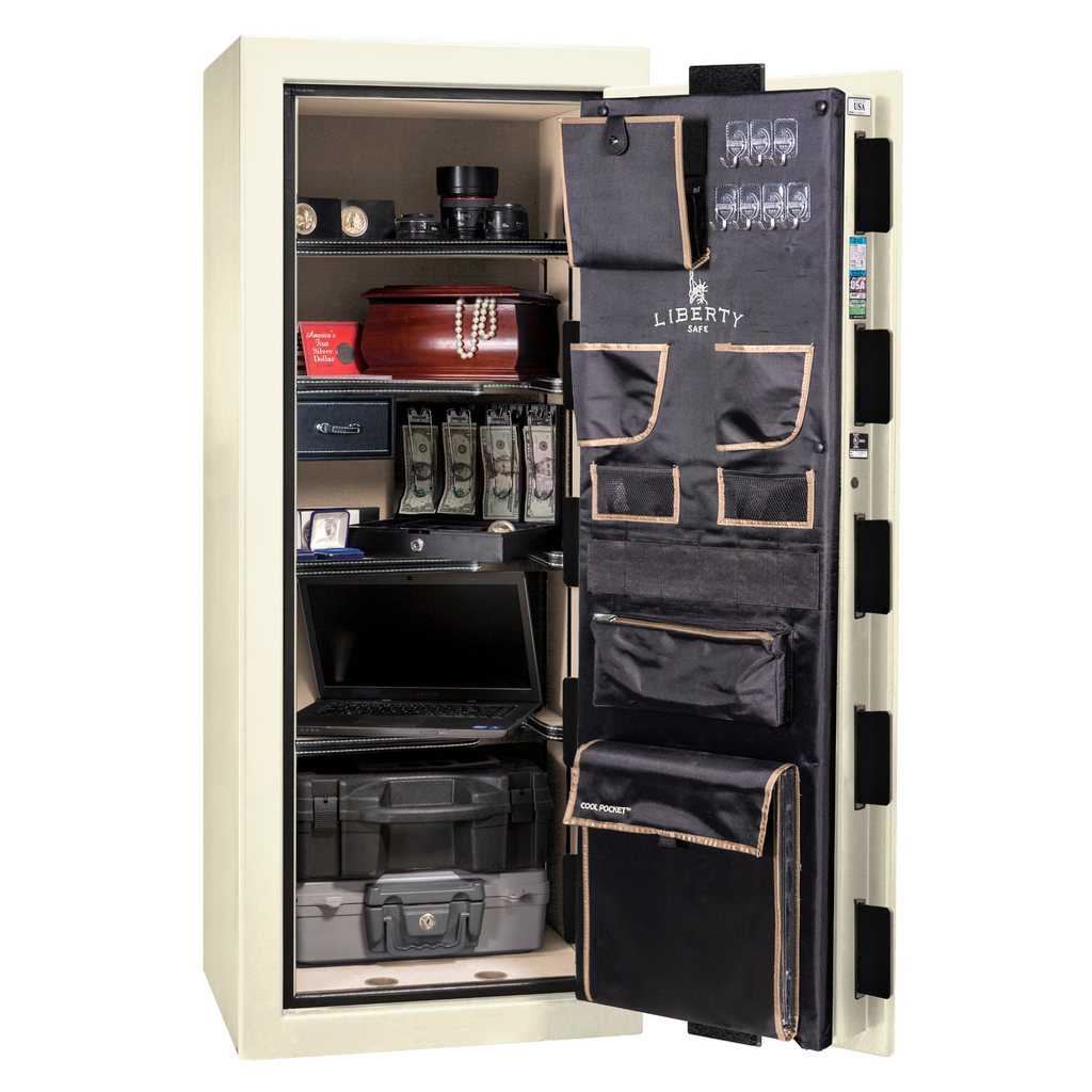 Premium Home Series | Level 7 Security | 2 Hour Fire Protection | 17 | Dimensions: 60.25"(H) x 24.5"(W) x 19"(D) | White Gloss - Open Door | Idaho Safe & Vault, Caldwell Idaho