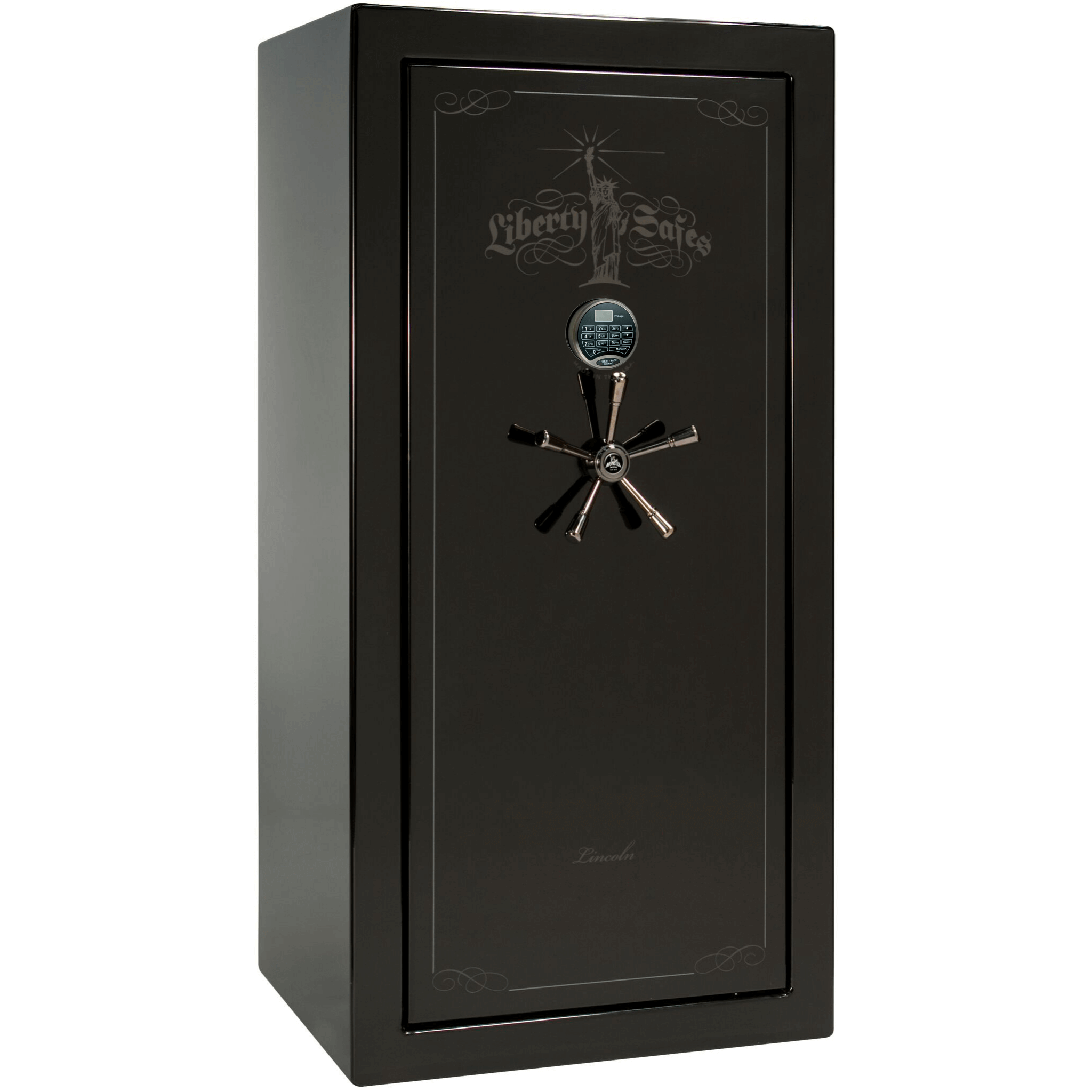 Lincoln Series | Level 5 Security | 110 Minute Fire Protection | 25 | Dimensions: 60.5"(H) x 30"(W) x 24"(D*) | Traditional | Black Gloss | Electronic Lock | Idaho Safe & Vault, Caldwell Idaho