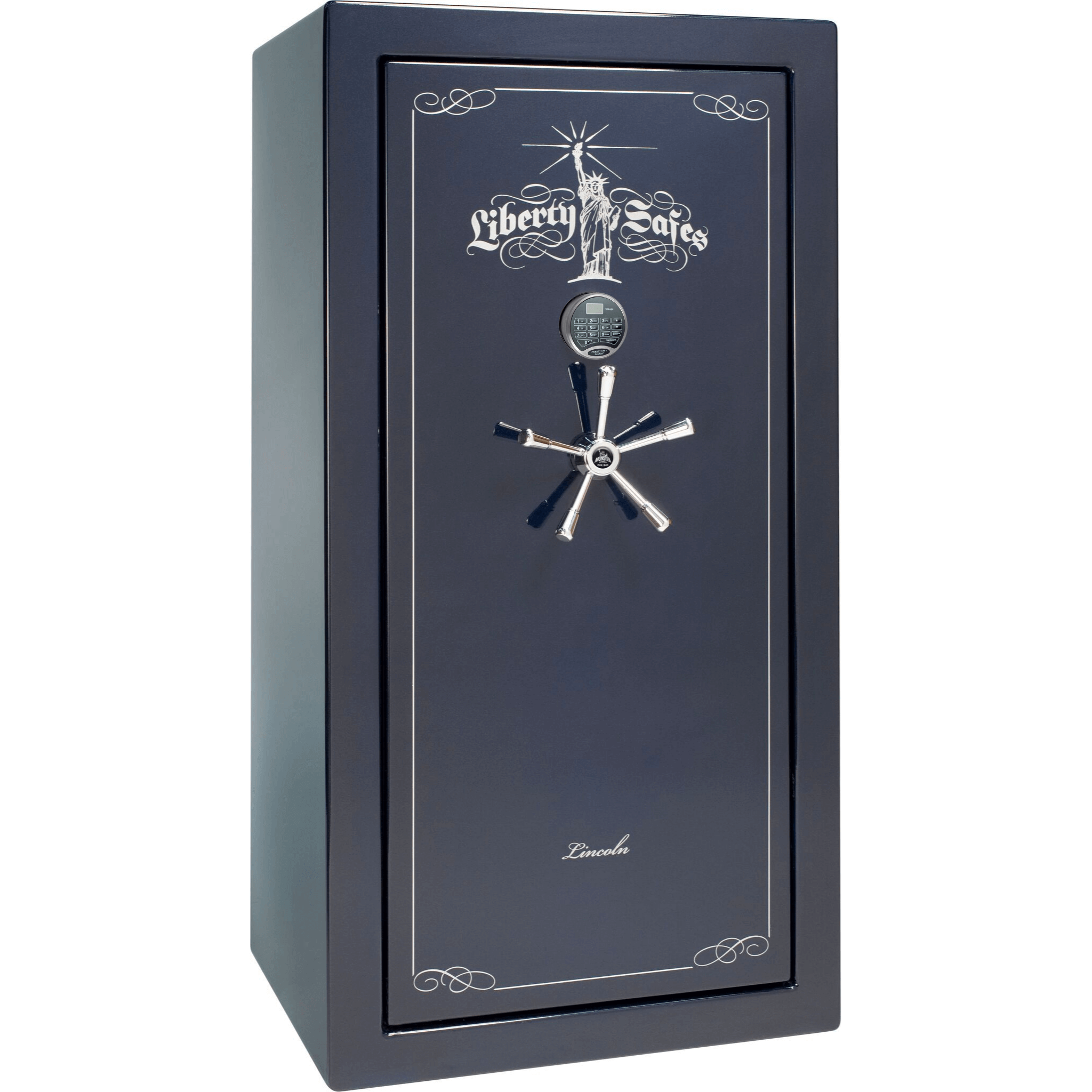 Lincoln Series | Level 5 Security | 110 Minute Fire Protection | 25 | Dimensions: 60.5"(H) x 30"(W) x 24"(D*) | Traditional | Blue Gloss | Electronic Lock | Idaho Safe & Vault, Caldwell Idaho