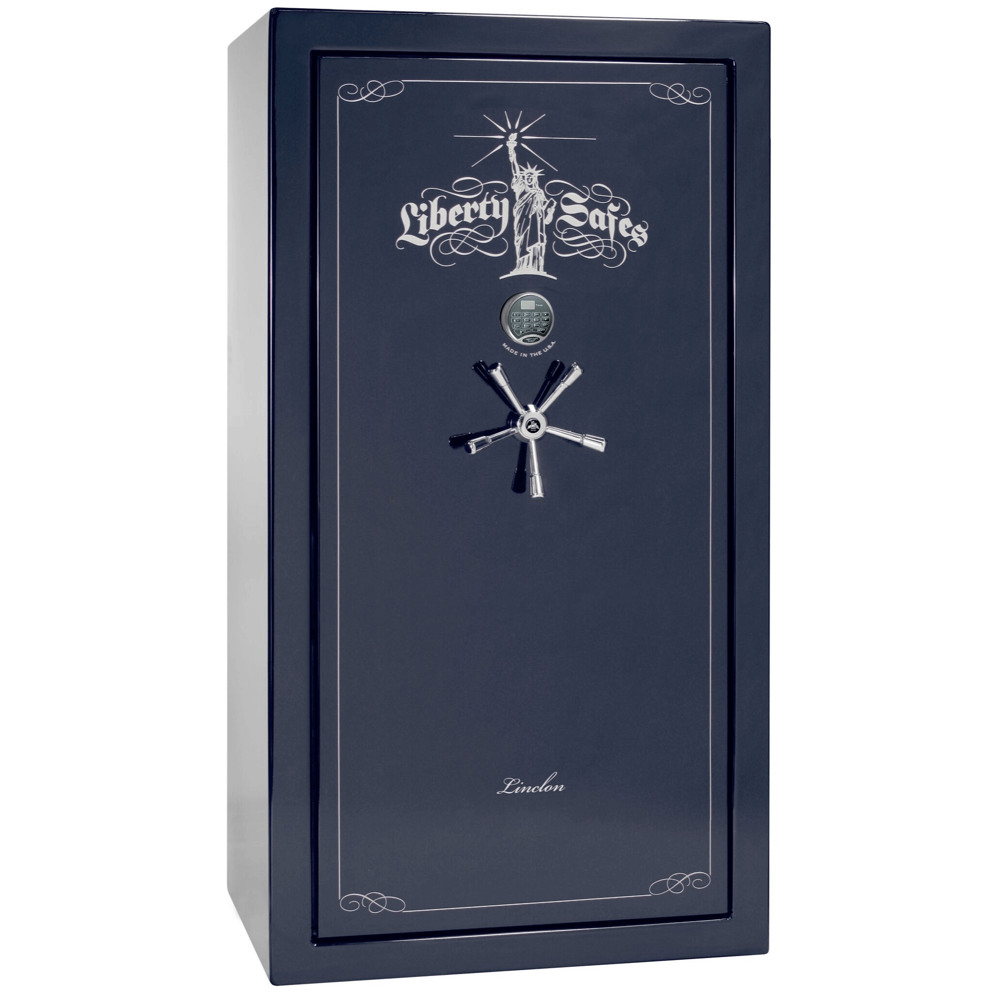 Lincoln Series | Level 5 Security | 110 Minute Fire Protection | 40 | Dimensions: 66.5"(H) x 36"(W) x 27.5"(D*) | Traditional | Blue Gloss | Electronic Lock | Idaho Safe & Vault, Caldwell Idaho
