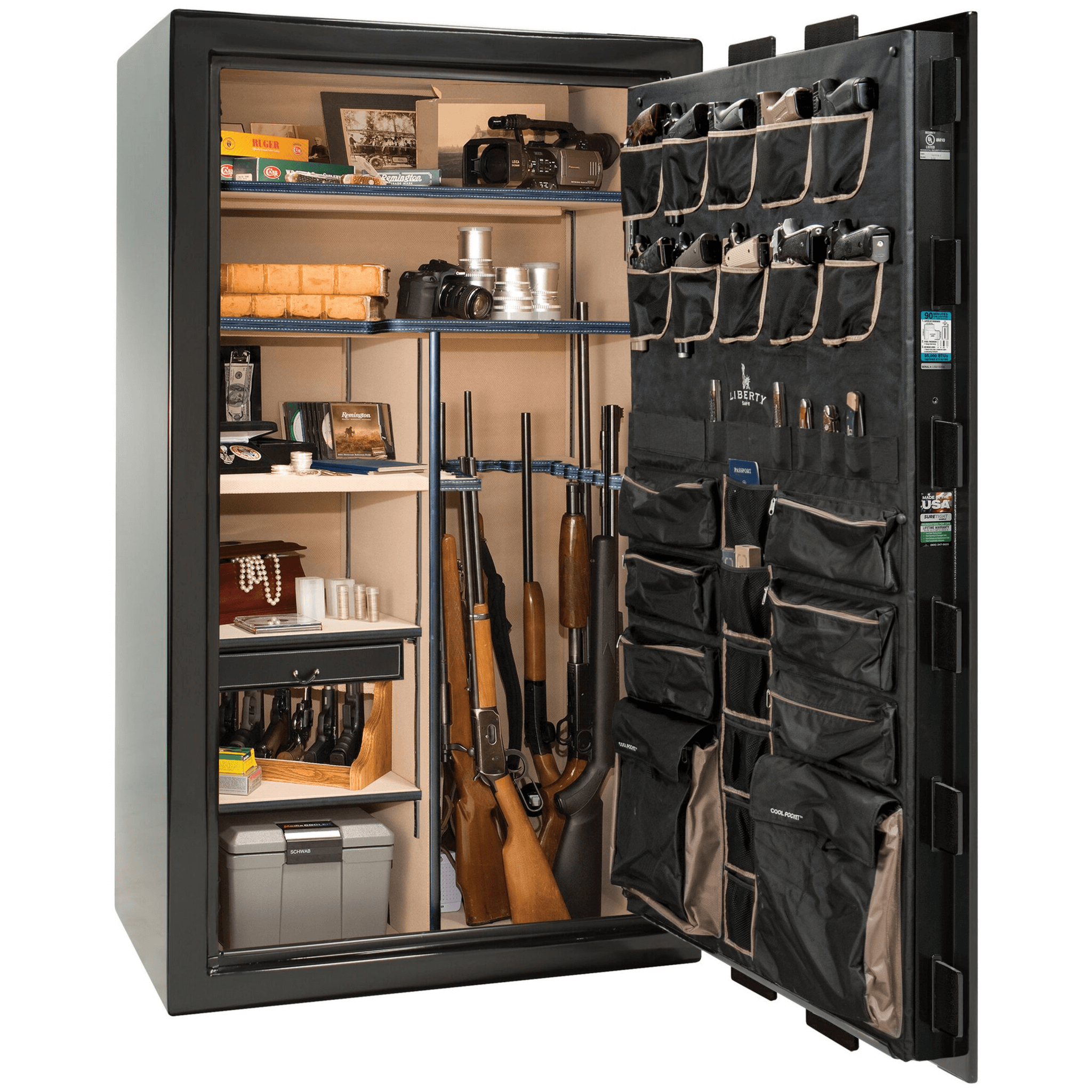 Lincoln Series | Level 5 Security | 110 Minute Fire Protection | 50 | Dimensions: 72.5"(H) x 42"(W) x 27.5"(D*) | Black Gloss | Mechanical Lock | Idaho Safe & Vault, Caldwell Idaho
