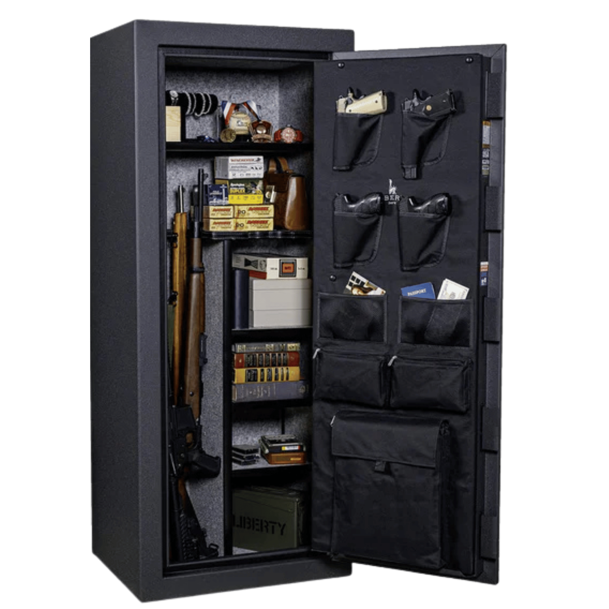 Liberty Centurion 18 250th Commemorative Safe | Forged Black — Open Interior | Idaho Safe & Vault