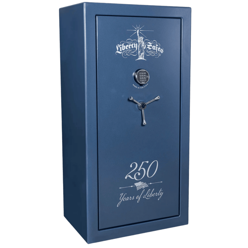 Liberty USA 250th Commemorative Gun Safe | Textured Blue — Closed Exterior | Idaho Safe & Vault