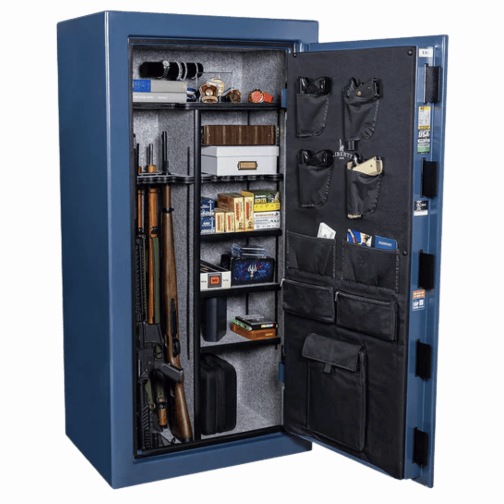Liberty USA 250th Commemorative Gun Safe | Textured Blue — Open Interior | Idaho Safe & Vault