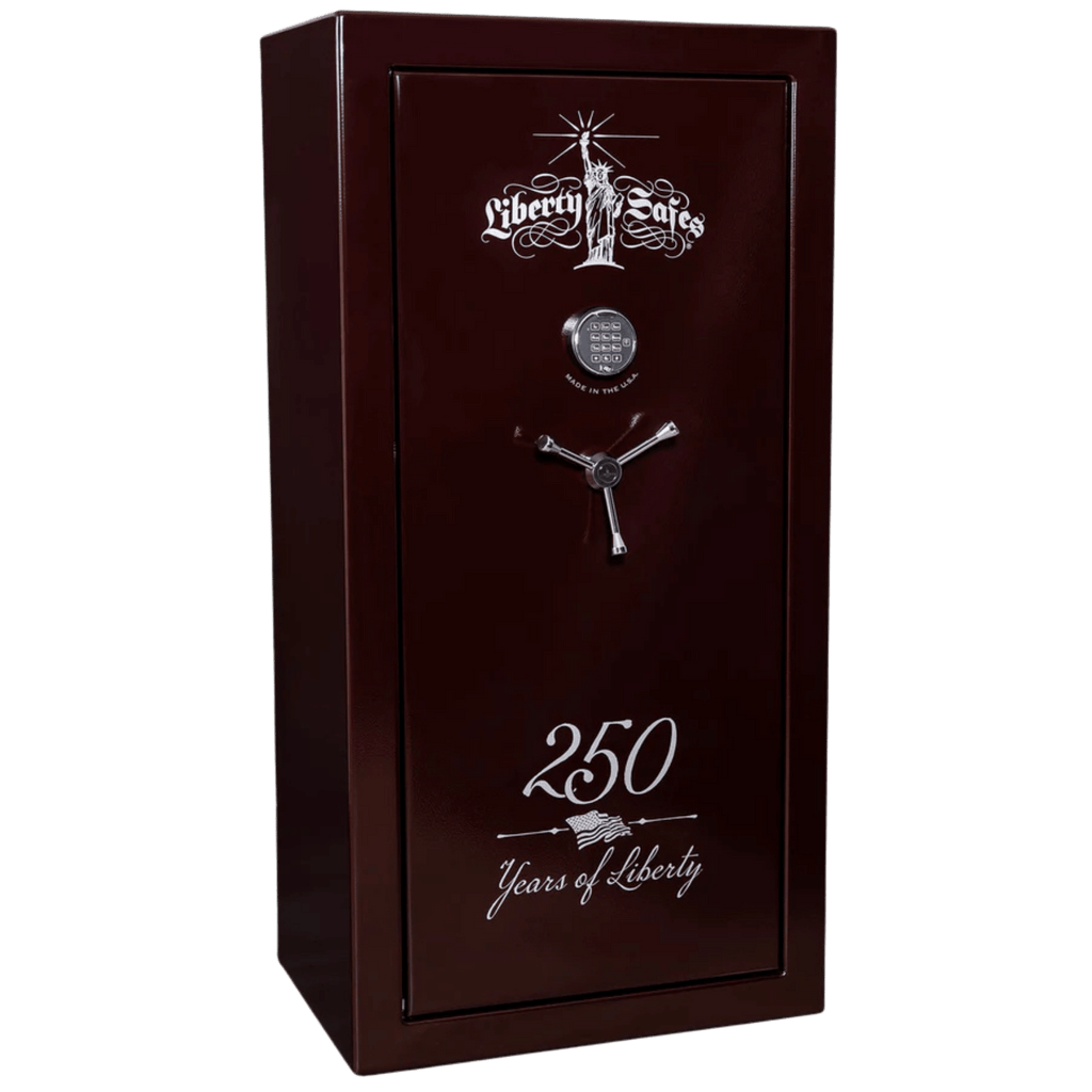 Liberty USA 250th Commemorative Gun Safe | Burgundy Marble — Closed Exterior | Idaho Safe & Vault