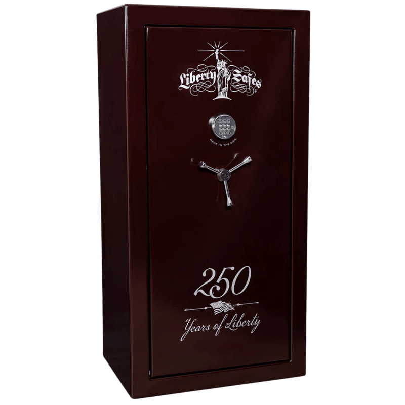Liberty USA 250th Commemorative Gun Safe | Burgundy Marble — Closed Exterior | Idaho Safe & Vault