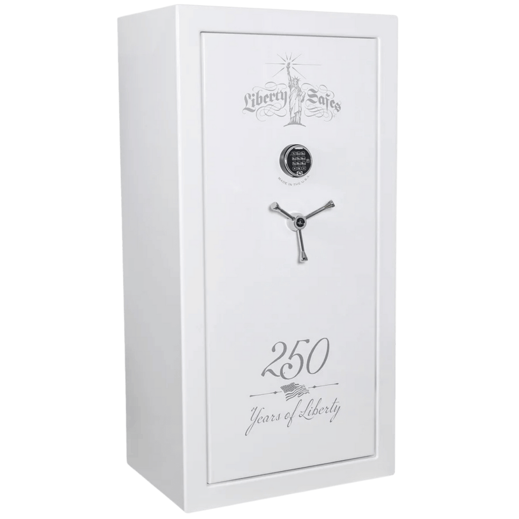Liberty USA 250th Commemorative Gun Safe | White Gloss — Closed Exterior | Idaho Safe & Vault