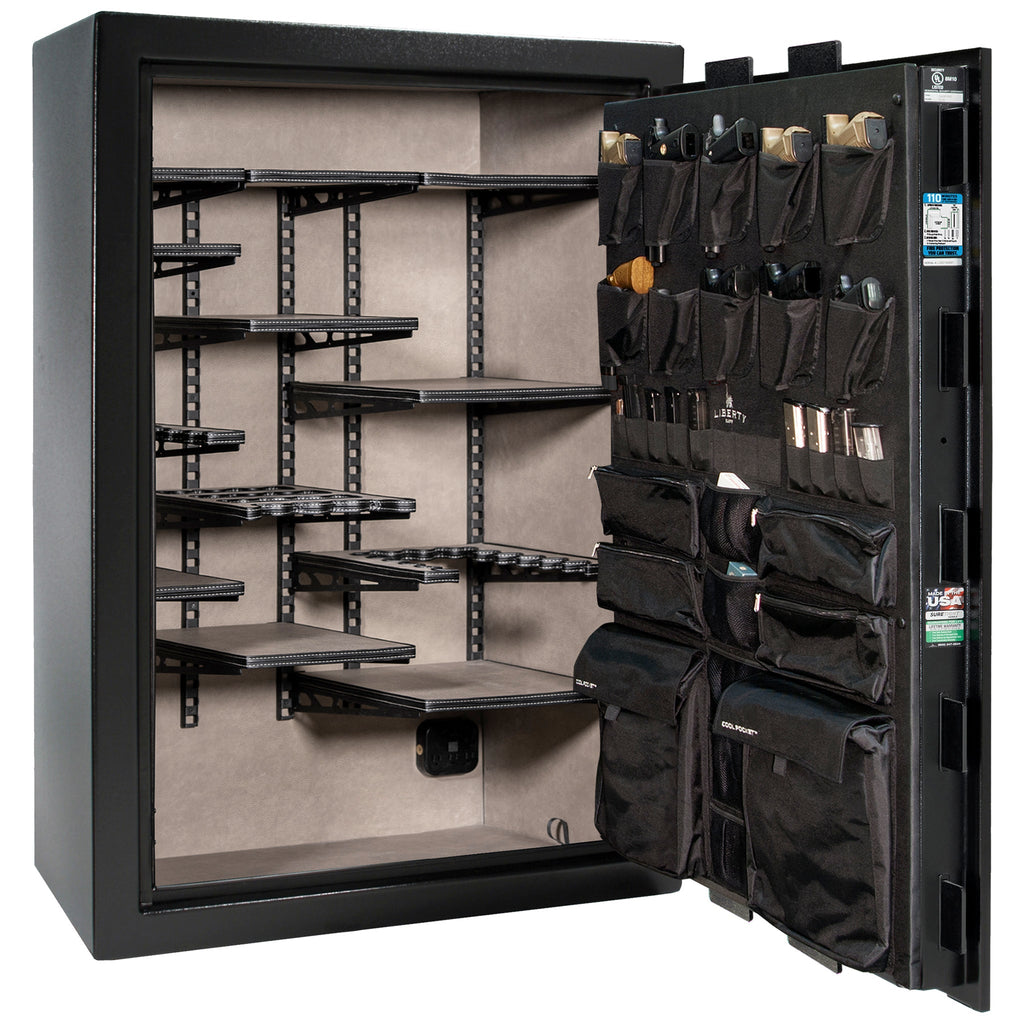 Franklin 45 | Pro Flex Interior | Level 5 Security | 110 Minute Fire Protection | Dimensions: 60.5"(H) x 42"(W) x 27.5"(D) | Up to 60 Long Guns | Black Textured | Electronic Lock - Open | Idaho Safe & Vault, Caldwell Idaho