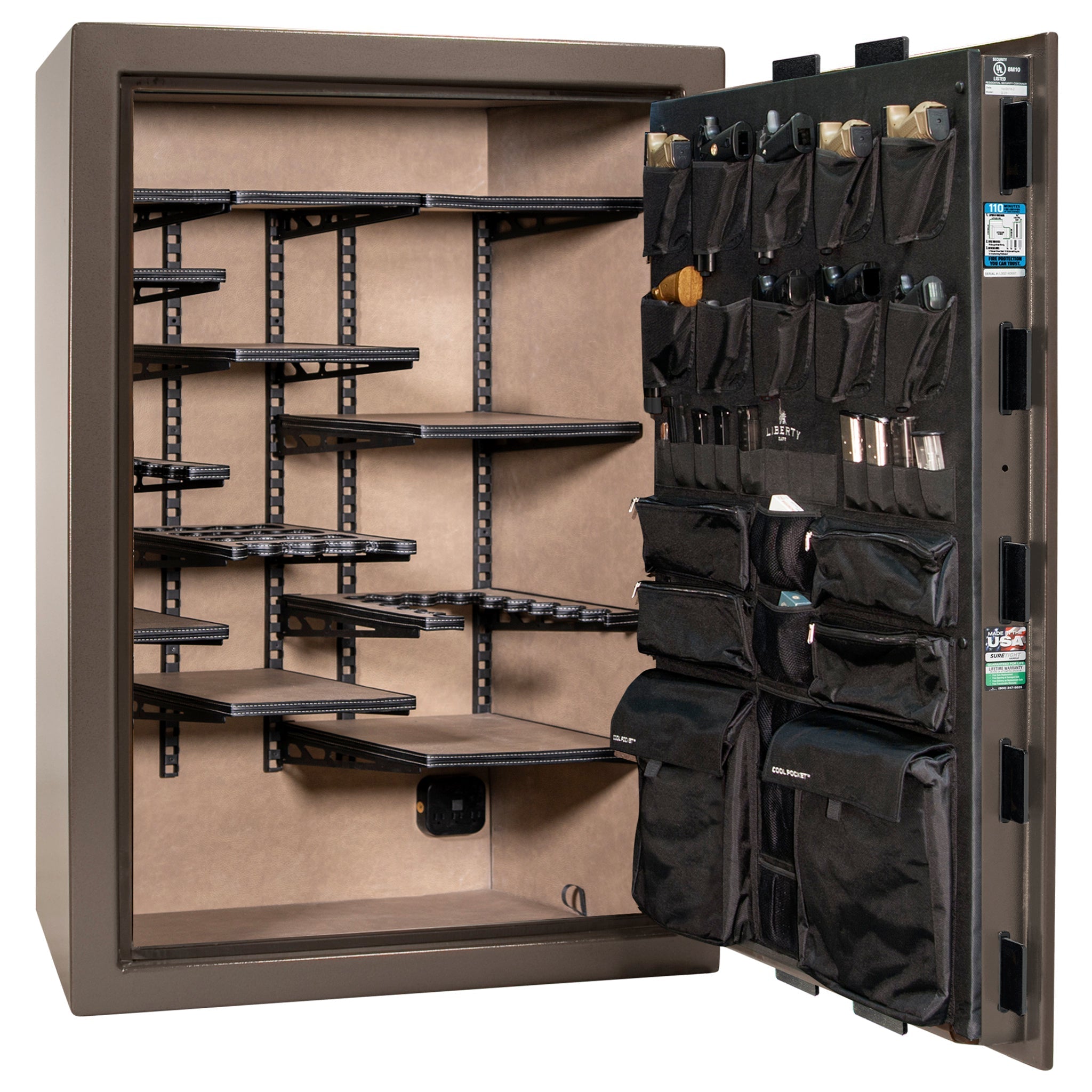 Franklin 45 | Pro Flex Interior | Level 5 Security | 110 Minute Fire Protection | Dimensions: 60.5"(H) x 42"(W) x 27.5"(D) | Up to 60 Long Guns | Bronze Textured | Electronic Lock - Open | Idaho Safe & Vault, Caldwell Idaho
