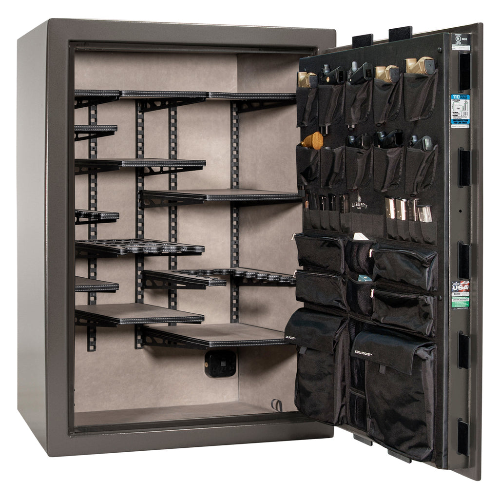 Franklin 45 | Pro Flex Interior | Level 5 Security | 110 Minute Fire Protection | Dimensions: 60.5"(H) x 42"(W) x 27.5"(D) | Up to 60 Long Guns | Gray Gloss | Electronic Lock - Open | Idaho Safe & Vault, Caldwell Idaho