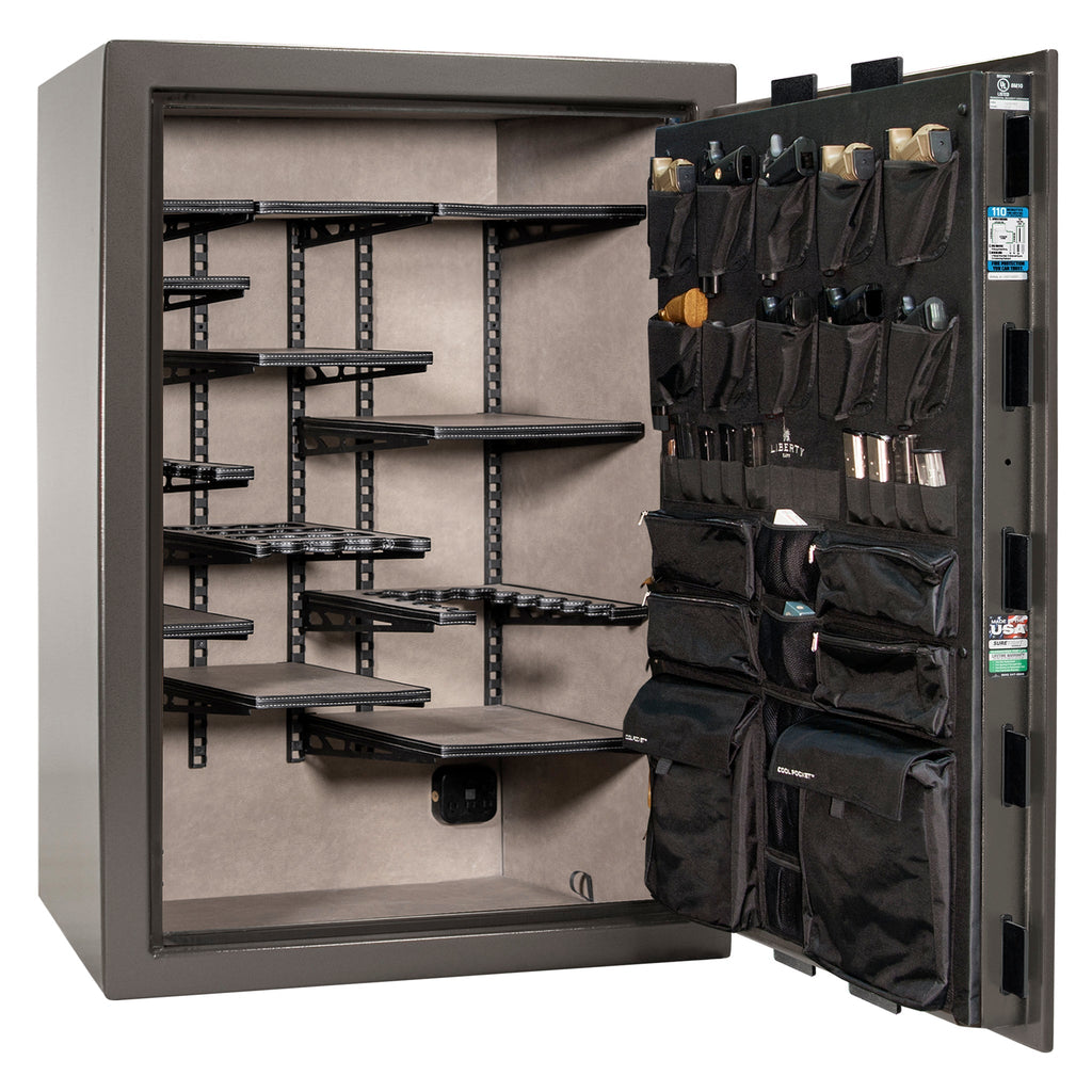 Franklin 45 | Pro Flex Interior | Level 5 Security | 110 Minute Fire Protection | Dimensions: 60.5"(H) x 42"(W) x 27.5"(D) | Up to 60 Long Guns | Gray Marble | Electronic Lock - Open | Idaho Safe & Vault, Caldwell Idaho