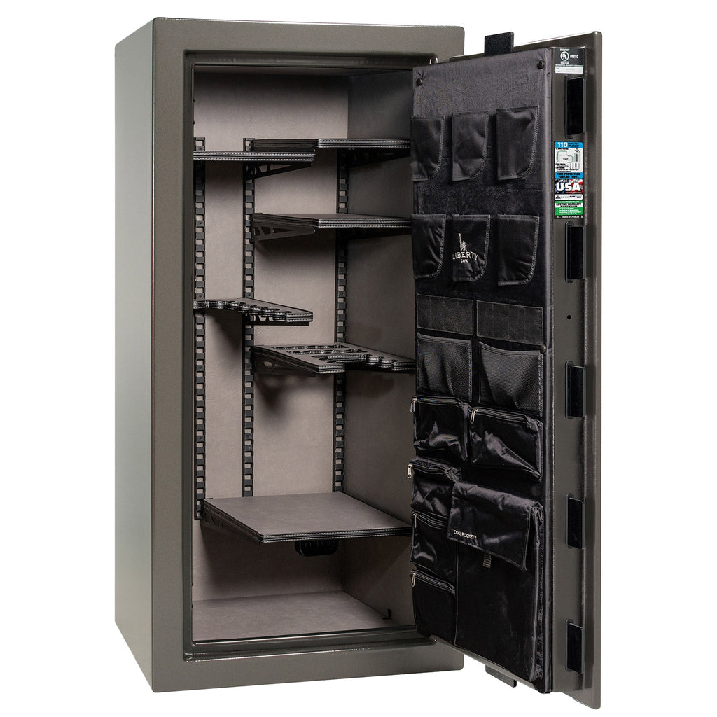 Franklin Series | Level 5 Security | 110 Minute Fire Protection | 29 | DIMENSIONS: 60.5"(H) X 30"(W) X 27.5"(D*) | Gray Marble| ProFlex Modular Shelving – Open Door Empty | Idaho Safe & Vault, Caldwell Idaho