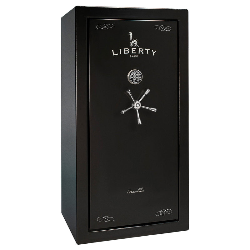Franklin Series | Level 5 Security | 110 Minute Fire Protection | 29 | DIMENSIONS: 60.5"(H) X 30"(W) X 27.5"(D*) | Textured Black | Direct Drive Electronic Lock – Closed Door | Idaho Safe & Vault, Caldwell Idaho