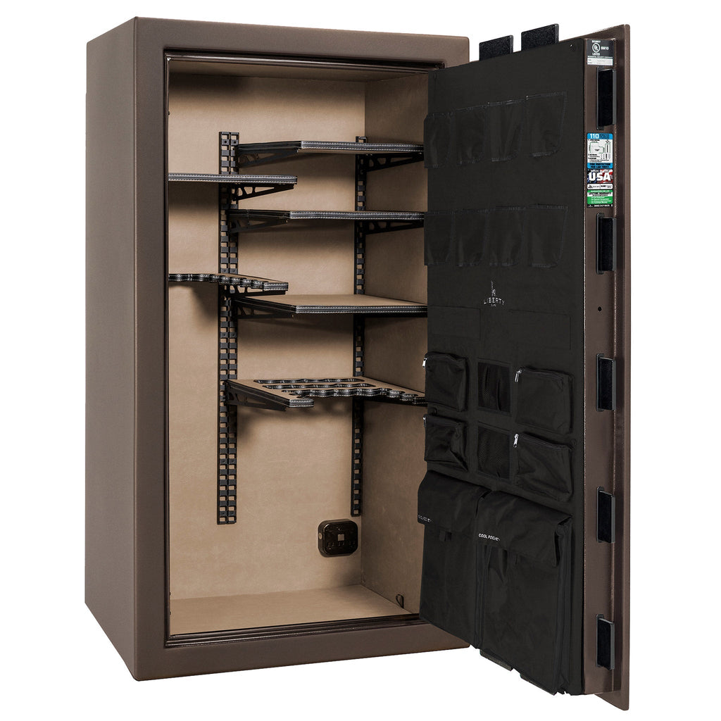 Franklin Series | Level 5 Security | 110 Minute Fire Protection | 40 | DIMENSIONS: 66.5"(H) X 36"(W) X 27.5"(D*) | Textured Bronze | ProFlex Modular Shelving – Open Door Empty | Idaho Safe & Vault, Caldwell Idaho