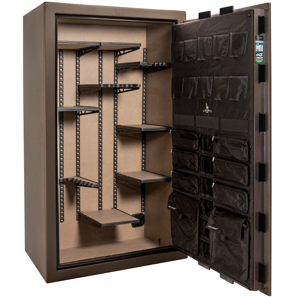 Franklin Series | Level 5 Security | 110 Minute Fire Protection | 50 | DIMENSIONS: 72.5"(H) X 42"(W) X 27.5"(D*) | Bronze Textured | ProFlex Modular Shelving - Open Door Empty | Idaho Safe & Vault, Caldwell Idaho