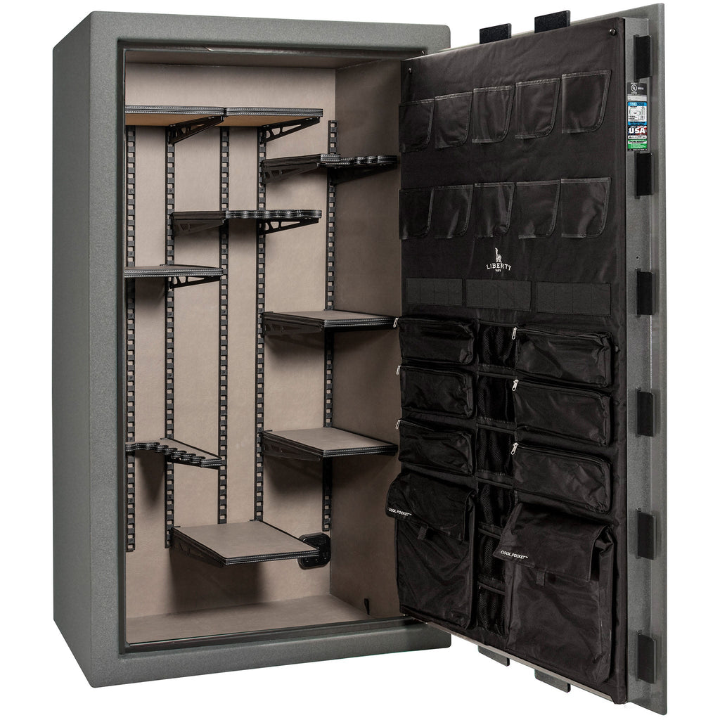Franklin Series | Level 5 Security | 110 Minute Fire Protection | 50 | DIMENSIONS: 72.5"(H) X 42"(W) X 27.5"(D*) | Granite Textured | ProFlex Modular Shelving - Open Door Empty | Idaho Safe & Vault, Caldwell Idaho