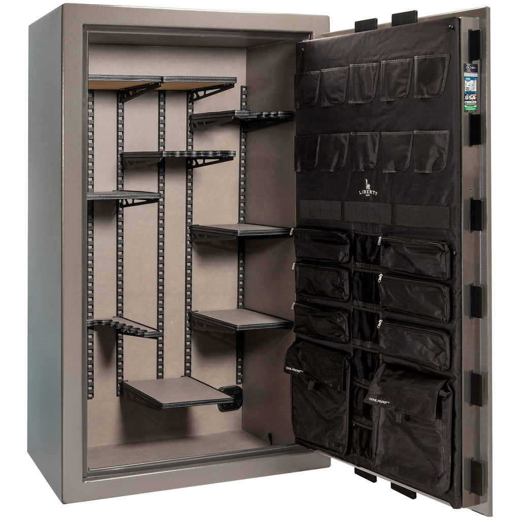 Franklin Series | Level 5 Security | 110 Minute Fire Protection | 50 | DIMENSIONS: 72.5"(H) X 42"(W) X 27.5"(D*) | Gray Marble | ProFlex Modular Shelving - Open Door Empty | Idaho Safe & Vault, Caldwell Idaho