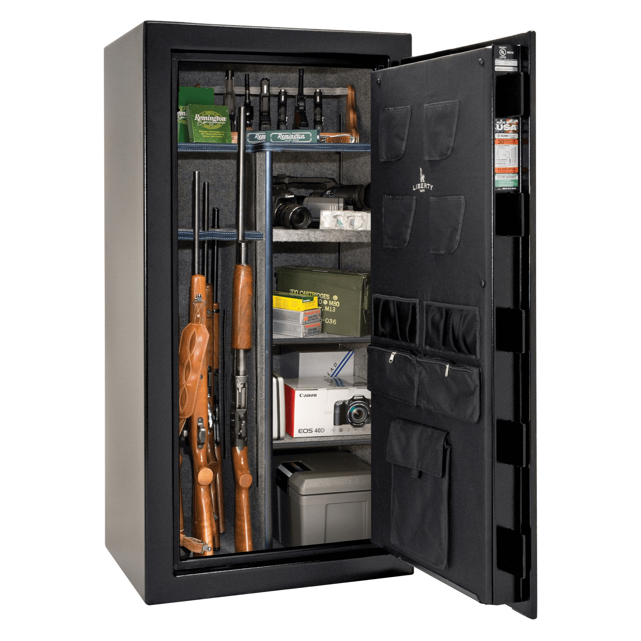 USA Series | Level 3 Security | 60 Minute Fire Rating | 30 | Dimensions: 60.5"(H) x 30"(W) x 22"(D) | Black Textured | Mechanical Lock - Open Door | Idaho Safe & Vault, Caldwell Idaho