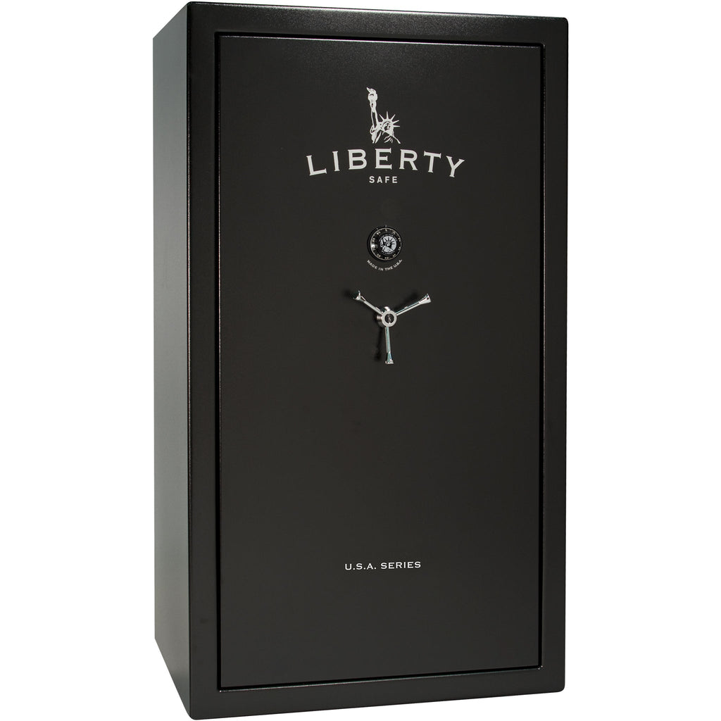 USA Series | Level 3 Security | 60 Minute Fire Rating | 50 | Dimensions: 72.5”(H) x 42”(W) x 27.5”(D) | Black Textured | Mechanical Lock - Closed Door | Idaho Safe & Vault, Caldwell Idaho