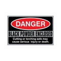 Accessory | Sticker |  Danger - Black Powder Enclosed | Idaho Safe & Vault, Caldwell Idaho