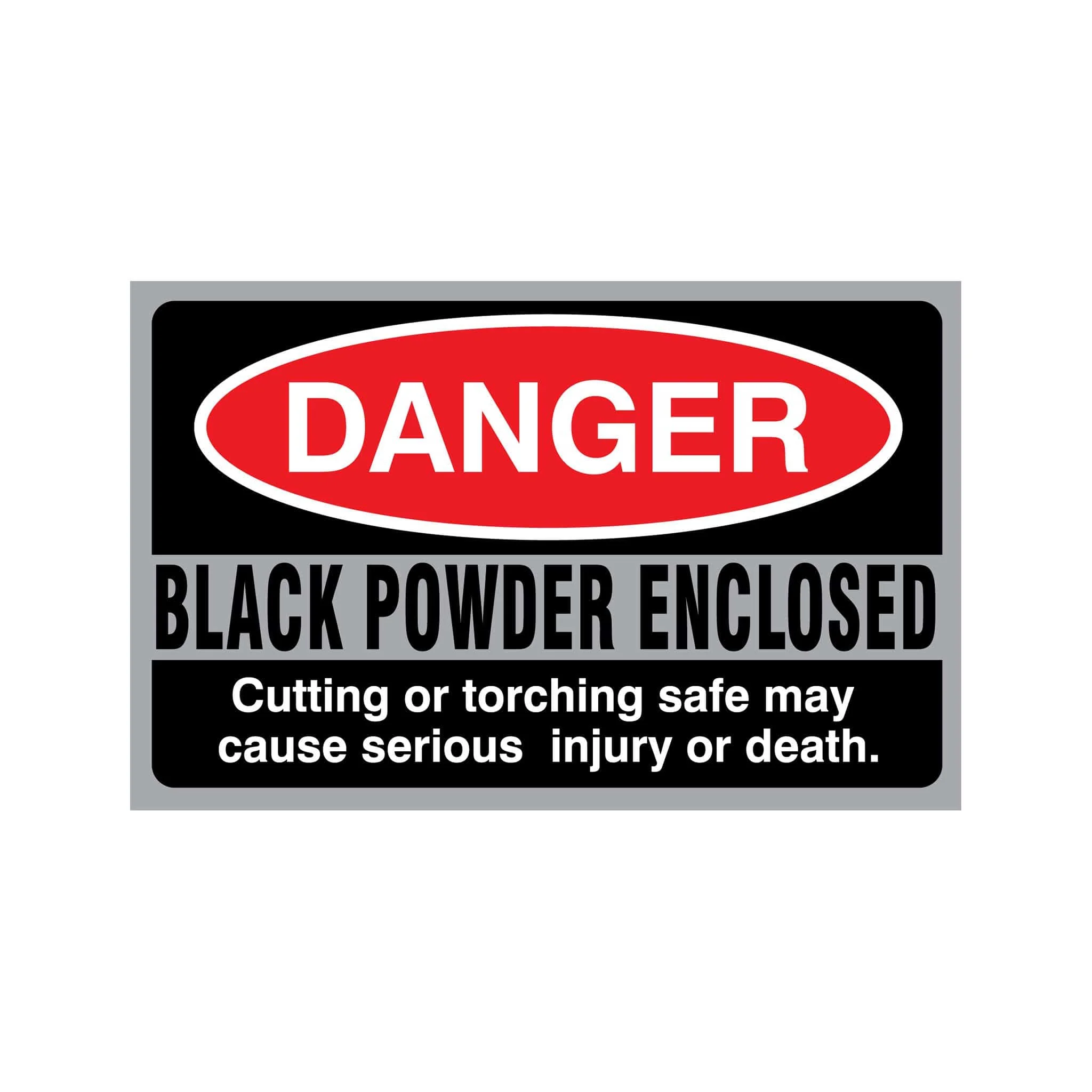 Accessory | Sticker |  Danger - Black Powder Enclosed | Idaho Safe & Vault, Caldwell Idaho
