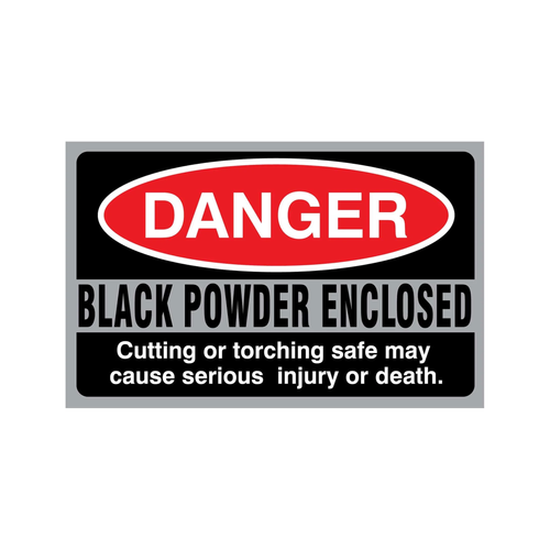 Accessory | Sticker |  Danger - Black Powder Enclosed | Idaho Safe & Vault, Caldwell Idaho