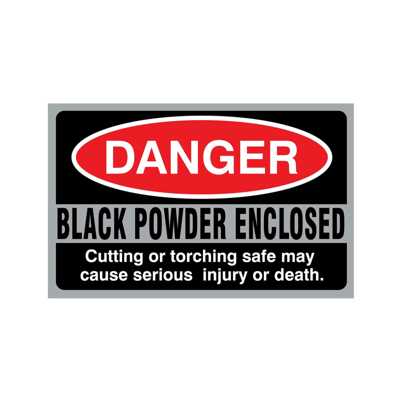 Accessory | Sticker |  Danger - Black Powder Enclosed | Idaho Safe & Vault, Caldwell Idaho