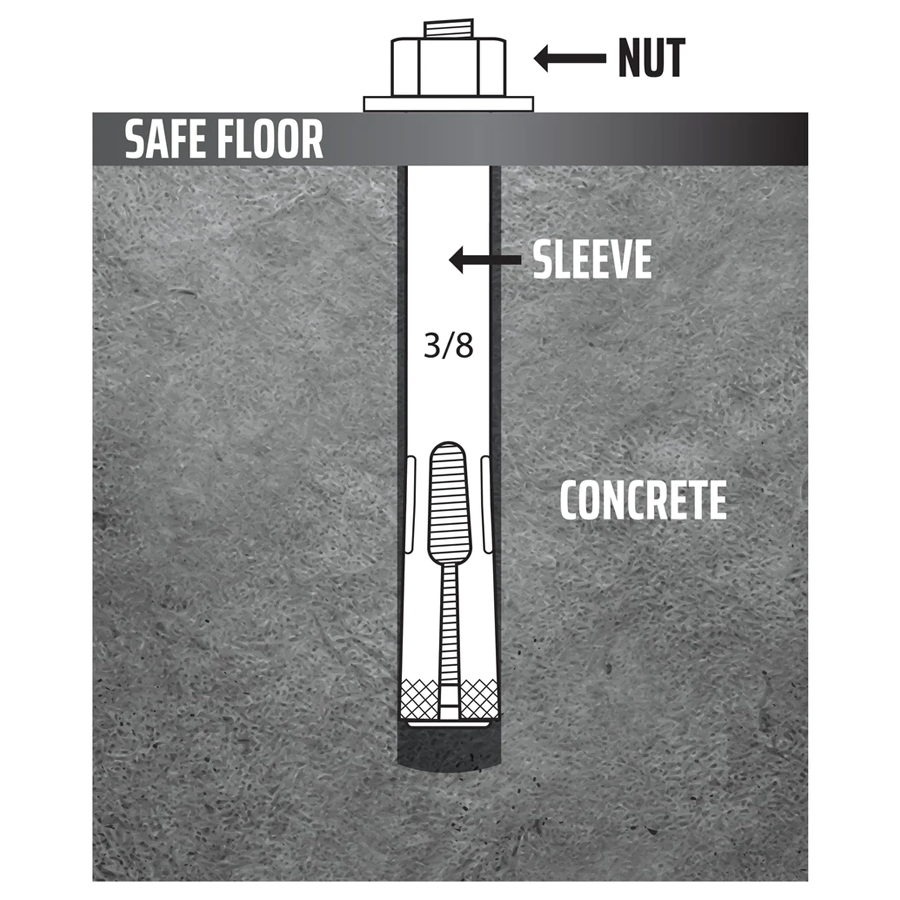 Concrete Floor Safe Anchoring Bolt Diagram | Idaho Safe & Vault, Caldwell Idaho
